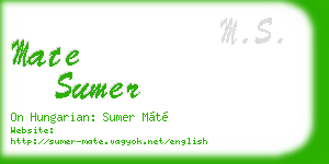 mate sumer business card